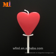 Servicio notable Color mezclado Rojo Vela de cera en forma de corazón para el día de San Valentín
